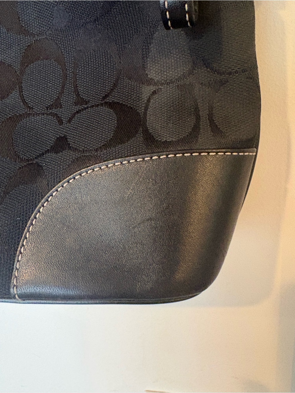 Vintage Y2K Coach Black Signature Monogram Demi Hobo Shoulder Bag Purse 6047 - Picture 5 of 10